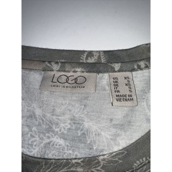 LOGO by Lori Goldstein XS Printed T-Shirt Dress Cotton Modal Blend Weekend - Picture 8 of 11